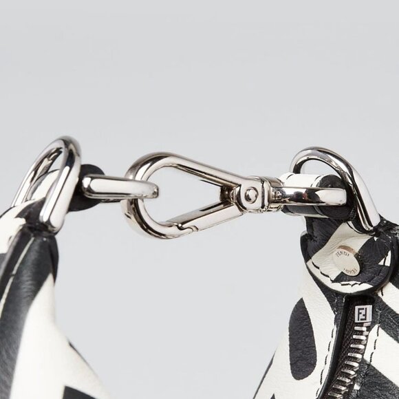 Fendi x Marc Jacobs Black/White Printed Leather Fendigraphy Nano Bag - 7AS089 - Picture 5 of 11